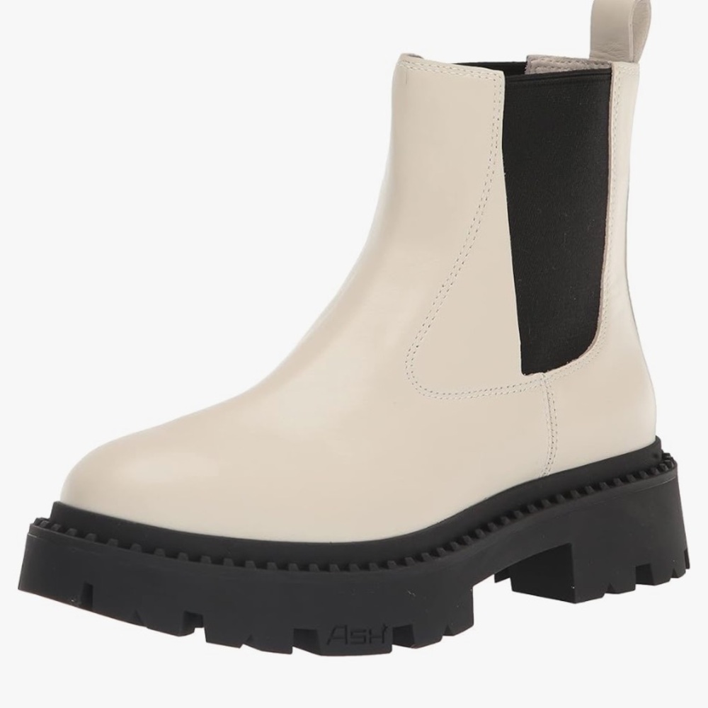 Ash Women's Genesis Fashion Boot, Tofu, 11 white 41 / 42 platform Chelsea boot - Picture 2 of 9